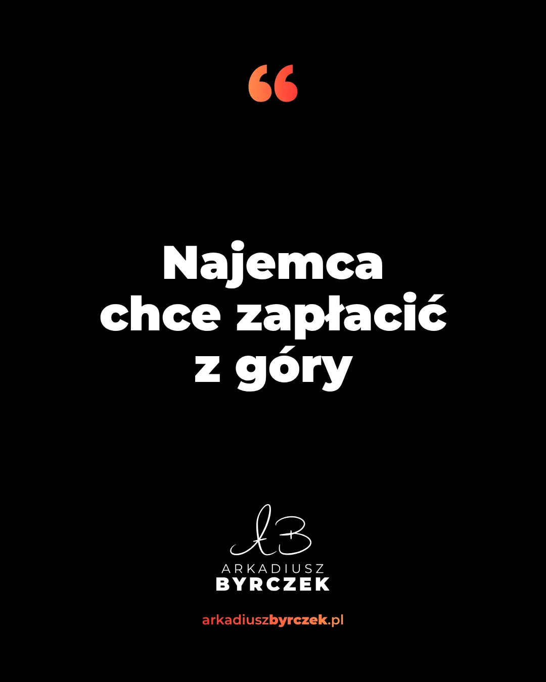 Najemca chce zapłacić z góry
